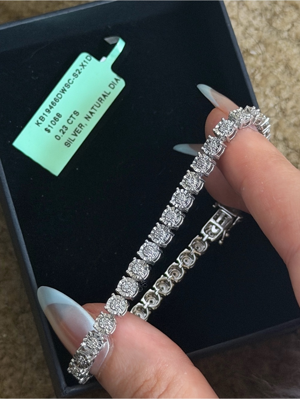 Silver Natural Diamond Tennis Bracelet 0.23cts - White/Silver